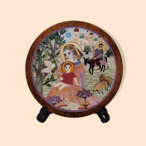 Hedi Keller "Rest on the Flight" 1983 Numbered 1841 Collector's Plate - Picture 1 of 4